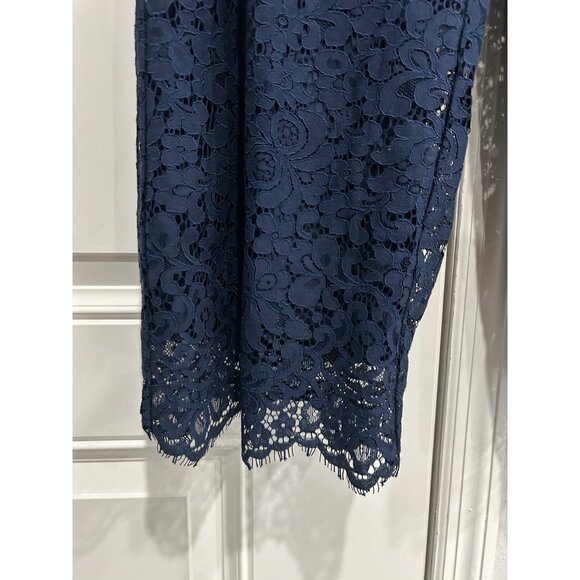 Isaac Mizrahi Live! Elastic Waist Pull On Lace Pants Navy Sz Large Petite Boho - Picture 4 of 10